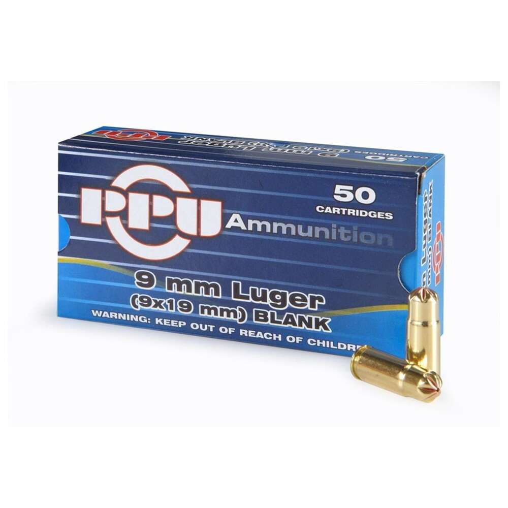 Ammunition TR&Z USA Trading Corp. 20 9mm PPU PPB9L       9MM LUGER BLANK              50/20 • Model: 20